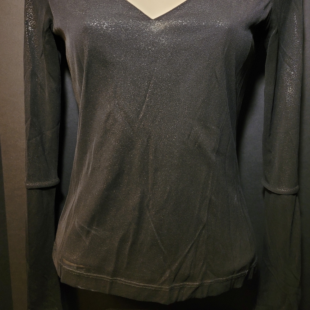 Misdemeanor Small Black Shimmery LS Shirt